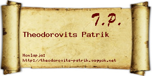 Theodorovits Patrik névjegykártya