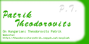 patrik theodorovits business card